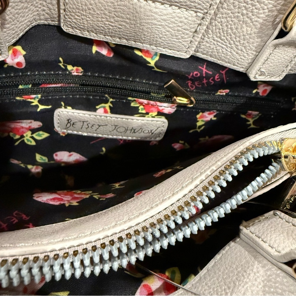Betsey Johnson Gray Quilted Satchel with Detachable Strap - Picture 8 of 14